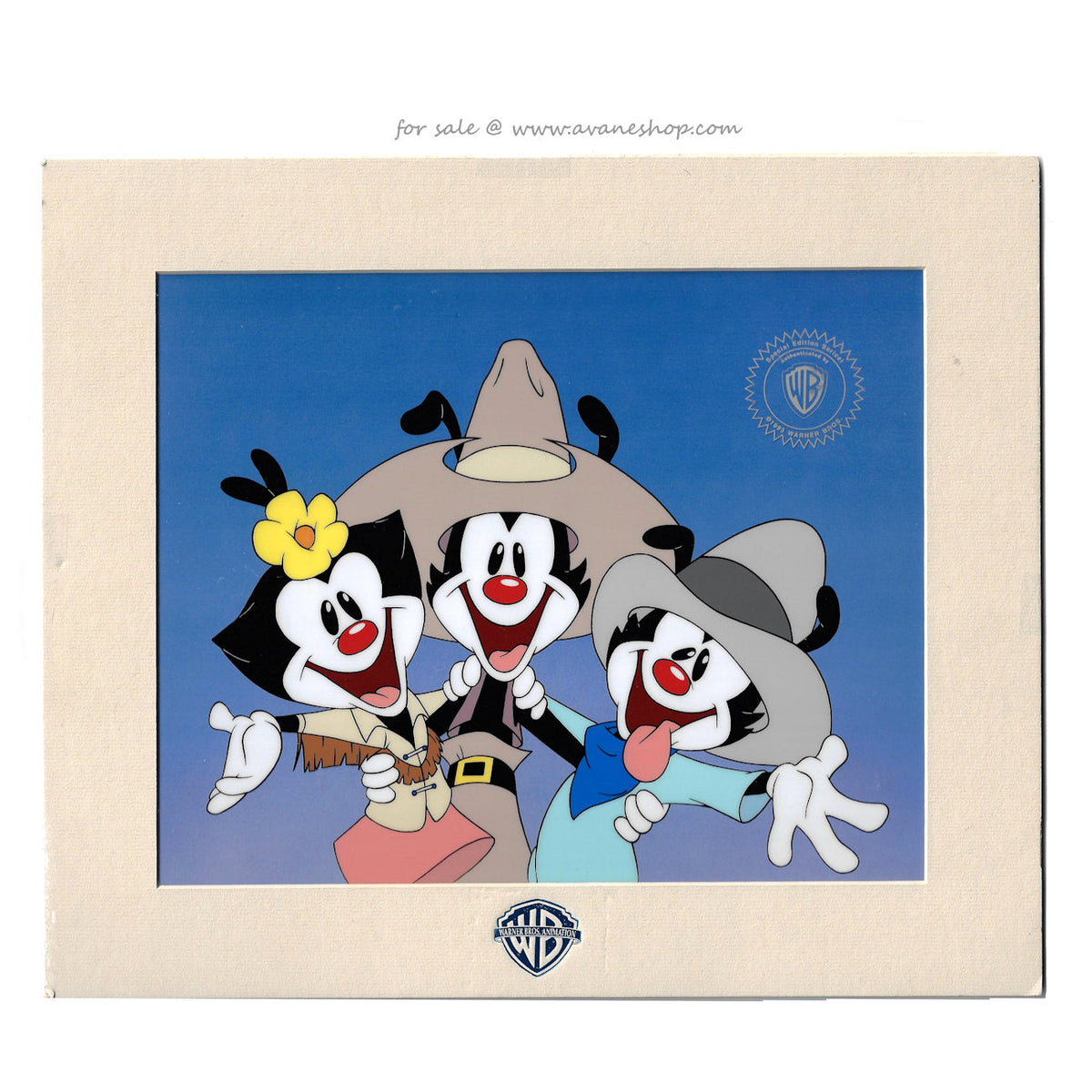 Official Animaniacs Sericel Yakko Wakko Dot Matted Warner