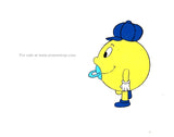 Vintage 80s Pac Man Cartoon Cel Hand Painted Animation Cel Baby Pac Scout