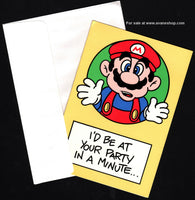 Mario Brothers Vintage Birthday Card with Envelope 80s Pidgit
