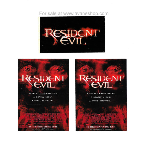 Resident Evil Movie 3 Piece Promo Post Card and Sticker Set 2002