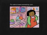 Big Bag Troubles the Cat Cartoon Animation Cel With Background Shopkeeper  90s Cartoon Network