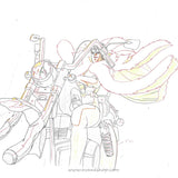 Anime Cel Douga Sketch Angel Cop Lucifer on Mototcycle Nobuteru Yuki C19