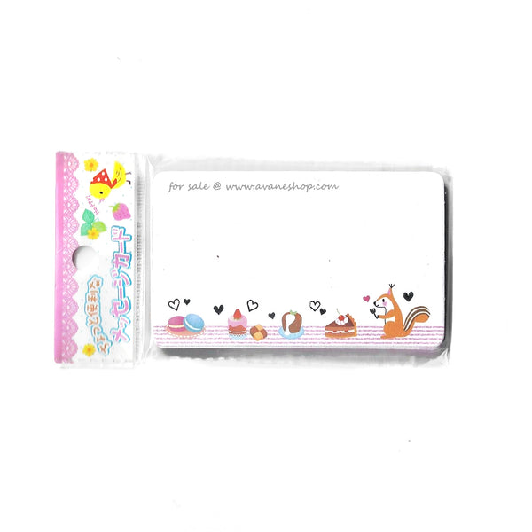 Japanese Note Card Stationery Set Chipmunk and Sweets Kawaii Memo NEW 25 cards