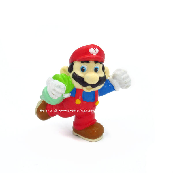 Vintage Nintendo Super Mario Brothers Figure Mario with Turnip 1989 Applause PVC Toy