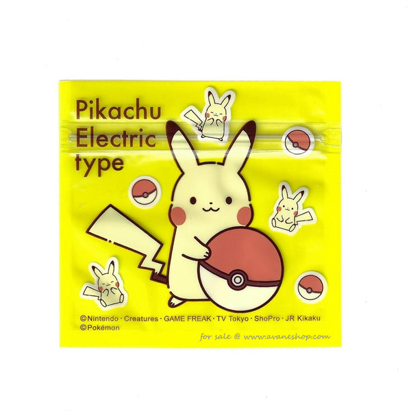 Japanese Pokemon Pikachu Electric Type Small Yellow Plastic Zipper Bag