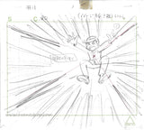 Space Pirate Mito Anime Cel with Original Background and Douga Production Animation Cel