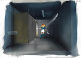 Space Pirate Mito Anime Cel with Background and Douga Production Animation Cel Mutsuki