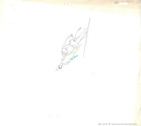 Urusei Yatsura Anime Cel and Douga Set of 10 Cels with Sketches Timing Sheet and Envelope