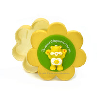 Vintage Care Bears Funshine Bear Flower Shaped Plastic Trinket Box 80s Toy