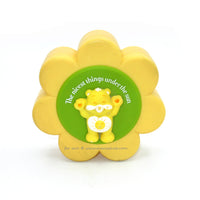 Vintage Care Bears Funshine Bear Flower Shaped Plastic Trinket Box 80s Toy