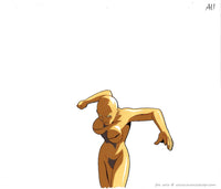 Hand painted animation cel from the Anime based on Sega's arcade game Virtua Fighter. This is  the metalic humanoid woman who serves as the series antagonist,  Dural.  This is specifically Dural gold, which is why she is gold colored.