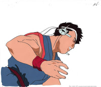 A hand painted animation cel of Akira from the anime based on the Virtua Fighter arcade game.