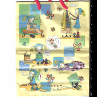 Yellow paper gift bag with anime manga style images of Ikako from Neighborhood story drawn by Ai Yazawa.