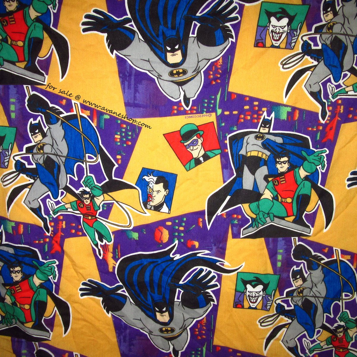 Batman The Animated Series Joker Two Face Riddler Robin Full Bed Sheet ...
