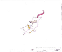 Earthworm Jim Cartoon Cel Evil the Cat Writes a List Original Animation Production Cel and Sketch Set