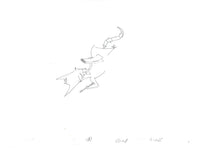 Earthworm Jim Cartoon Cel Evil the Cat Writes a List Original Animation Production Cel and Sketch Set