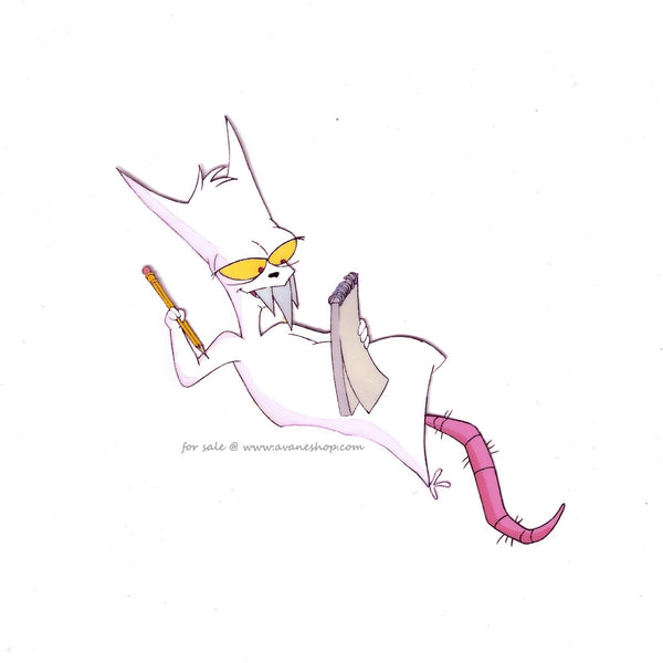 Earthworm Jim Cartoon Cel Evil the Cat Writes a List Original Animation Production Cel and Sketch Set