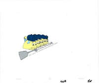 Vintage 80s Pac Man Cartoon Cel Hand Painted Animation Cel Pac Baby & Scouts Rowing