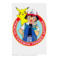 Japanese Pokemon Postcard Ash and Pikachu Satoshi Pokemon Blue Official Nintendo