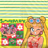 Vintage 90s Sailor Moon Nakayoshi Furoku Plastic Pool Bag Inner Senshi in Swimsuits Luna Artemis