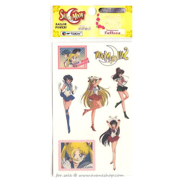 Sailor Moon Temporary Tattoo Sheet New and Sealed Style C Inners Crescent Wand