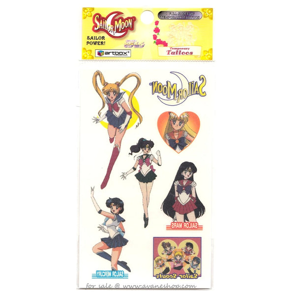 Sailor Moon Temporary Tattoo Sheet New and Sealed Style K Inners Venus Heart