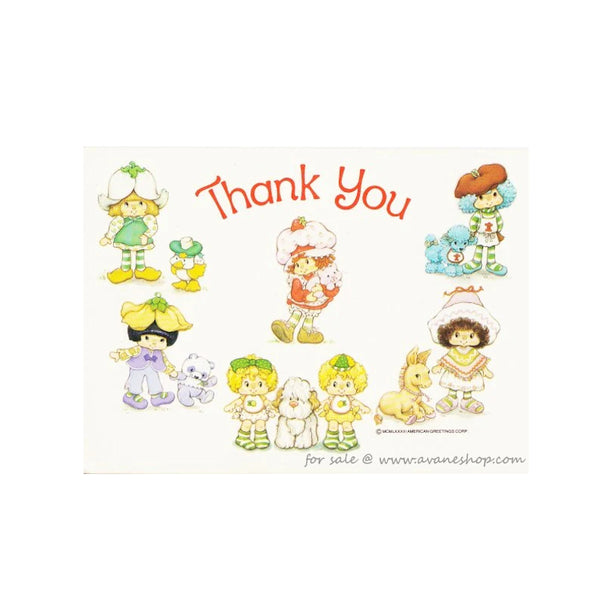 Strawberry Shortcake Thank You Card Postcard 80s Vintage 1983