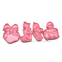 Vintage 90s Precious Moments Holiday Cookie Cutter Set of 4
