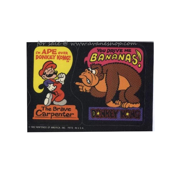 Vintage 1982 Nintendo Mario Brave Carpenter Donkey Kong Sticker Card
