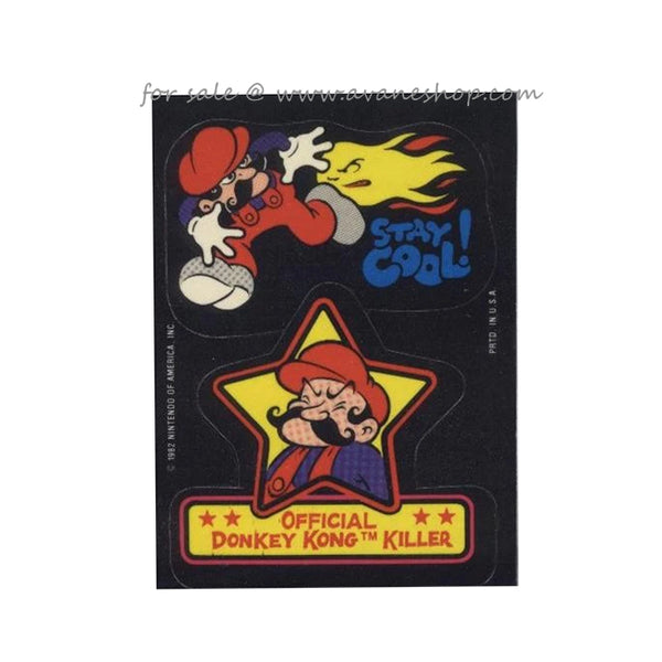 Vintage 1982 Nintendo Mario Donkey Kong Killer Sticker Card