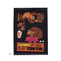 Vintage 1982 Nintendo Honk if You Play Donkey Kong Sticker Card