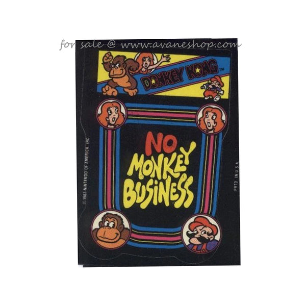 Vintage 1982 Nintendo Mario Donkey Kong No Monkey Business Sticker