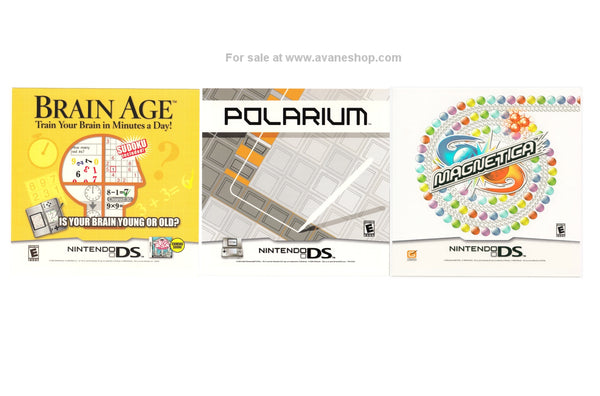 Nintendo Promo Puzzle Games DS Promo Sign Set of 3 Brain Age Magnetica Polarium