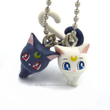 Sailor Moon Luna and Artemis Figure Keychain Key Chain Swing Bandai Gashapon