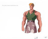 Street Fighter Guile Anime Cartoon Animation Production Cel With Sketch A3