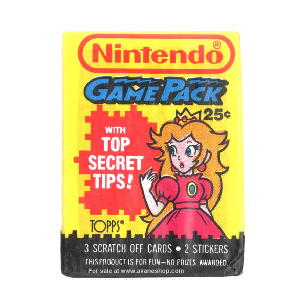 Vintage Nintendo Card Pack 3 Scratch Cards 2 Stickers Princess Peach Pack 1989 NEW
