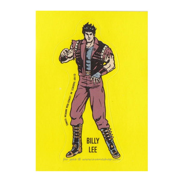 Vintage 1989 Nintendo NES Double Dragon Sticker Card Billy Lee