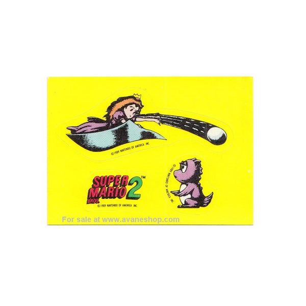 Vintage 1989 Nintendo Mario Super Mario Bros 2 Peach and Birdo Sticker Card Mario 2