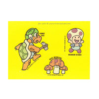 Vintage 1989 Nintendo Mario Hammer Bros Toad Mushrooms Sticker Card
