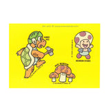 Vintage 1989 Nintendo Mario Hammer Bros Toad Mushrooms Sticker Card