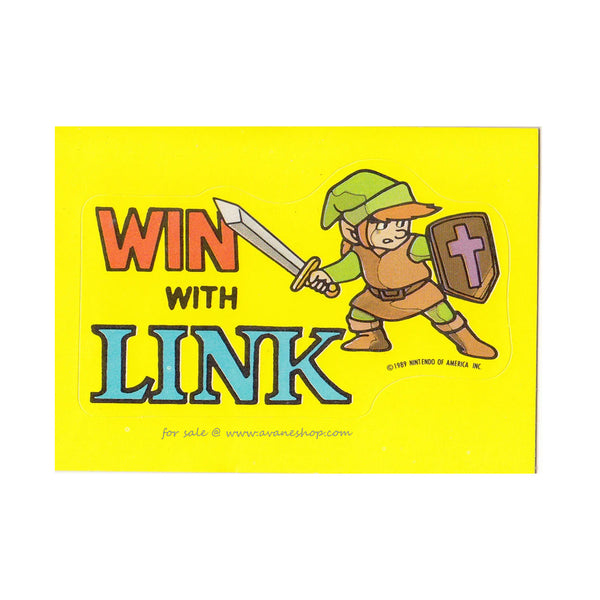 Vintage Zelda 1989 Nintendo Sticker Win with Link Legend of Zelda