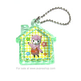 Animal Crossing Reese Crystal Mascot Keychain Japanese Key Chain Charm Strap Tomy Nintendo