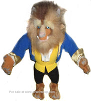 Vintage Disney Beauty and the Beast Large Push Beast 15 inch Stuffed Toy Doll 1992