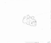 Rare Garfield and Friends Cartoon Animation Cel and Sketch of Nermal the Kitten Rolling 80s 90s