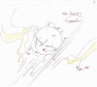Kiko Chan's Smile Anime Cel  with Matching Sketch and Layout Animation Art A1End