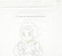 Legend of Snow White Cel Chibi Snow with Kitten and Puppy Anime Cel Douga Sketch