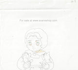 Legend of Snow White Cel Chibi Snow with Kitten and Puppy Anime Cel Douga Sketch