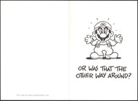Mario Brothers Vintage Friendship Love Card with Envelope 80s Swim the Tallest Vine