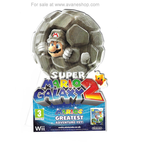 Nintendo Promo UK Mario Galaxy 2 Mini Tabletop Standee Rock Mario New Unused