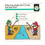 Mario Quiz Cards Single Card River Divide Mario and Luigi Fishing 90s Nintendo